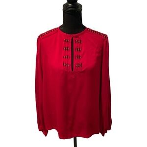 Diane Von Furstenberg Silk Florina Top Red size 8